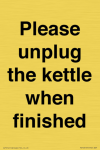 Please unplug the kettle when finished